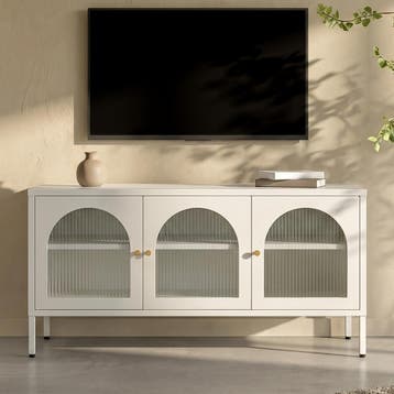 *WOONWINKEL* Kare Design Naxos Tv-meubel Met Ribbelglas Off, Verzenden, Nieuw