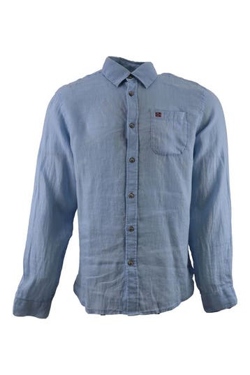 Napapijri Overhemd in maat M Blauw, Kleding | Heren, Verzenden, Zo goed als nieuw, Blauw, Napapijri