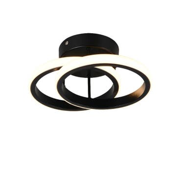 Zwarte plafondlamp design, Yasser, 7W, 3000K LED, Ophalen of Verzenden, Nieuw, Metaal