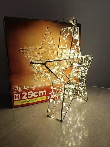 Kerstdecoratie - IJzer, Zilver - Lichtende Ster, Diversen, Nieuw