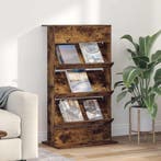 vidaXL Tijdschrift Rek Gerookt eiken 70 x 41 x 126 cm, Huis en Inrichting, Woonaccessoires | Cd- en Dvd-rekken, Verzenden, Nieuw