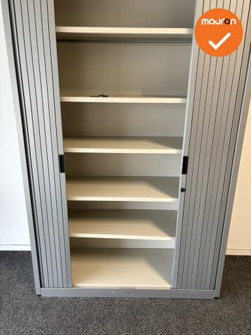 Roldeurkast Aspa  - Zilvergrijs - 195x120x47cm - Zilvergrijs, Werkplek, Ophalen of Verzenden, Gebruikt, Kast