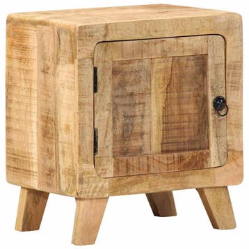 vidaXL Nachtkastje 40x32x46 cm massief ruw mangohout, Verzenden, Nieuw, Hout
