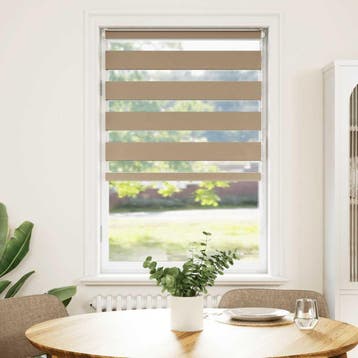 vidaXL Zebra Blind 75x150 cm stofbreedte 70,9 cm polyester, Verzenden, Nieuw, Bruin