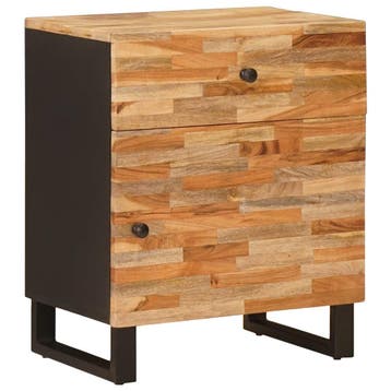 vidaXL Bed kast Bruin 50 x 33 x 60 cm Massief Mango Hout, Minder dan 45 cm, Verzenden, Nieuw, 55 tot 70 cm