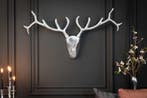 Moderne wanddecoratie VEADO 98cm zilveren hertengewei -, Ophalen of Verzenden, Nieuw