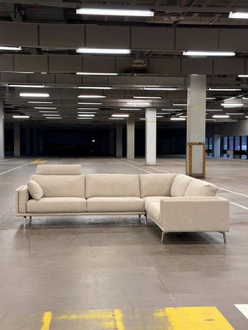 Leolux Bellice Hoekbank | Beige | NIEUWSTAAT + Garantie, 300 cm of meer, Ophalen of Verzenden, Zo goed als nieuw, 150 cm of meer