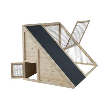 Kippenhok Ava Moderne - met Ren en Dakleer 100 x 62 cm, Dieren en Toebehoren, Verzenden, Nieuw, Hout