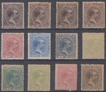 Filipijnen 1890/1879 - Volledige serie. Alfonso XIII. -, Gestempeld