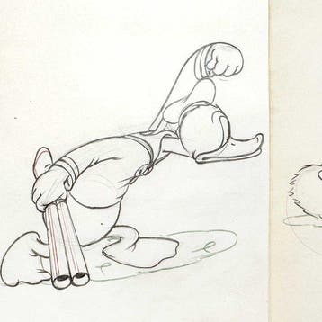 Donald Duck X2 : Paar productietekeningen voor animatie -, Nieuw