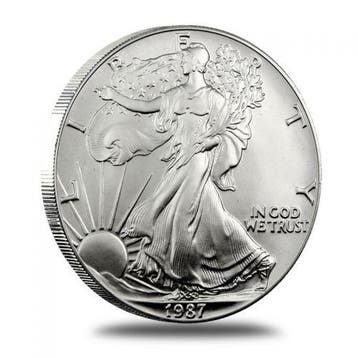 American Eagle 1 oz 1987 (11.442.335 oplage), Verzenden, Midden-Amerika, Losse munt, Zilver