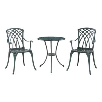 Bistroset Vena tuinset 3-delig donkergrijs met groene patina, Verzenden, Nieuw