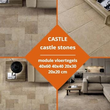 Castle stones - module vloertegels - landelijke tegels, 60 cm of meer, Verzenden, Keramiek, Nieuw