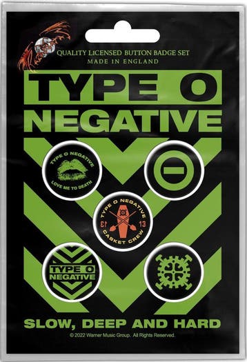 Type O Negative Button Slow, deep and Hard off. merchandise, Ophalen of Verzenden, Nieuw, Kleding