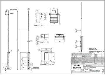 6, 7 of 8 meter heavy-duty stalen kantelmast met voetpla..., Nieuw