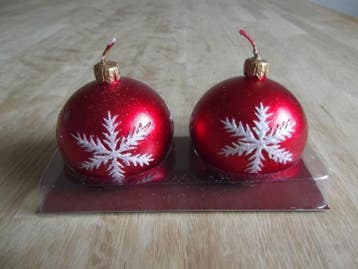 Set van 2 kerstbal kaarsen. (Kaarsen & Waxinelichtjes), Ophalen of Verzenden, Nieuw