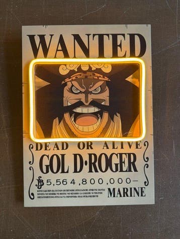 LEDMansion - Gezocht Gol D. Roger - 25x35cm - LEDMansion -, Nieuw
