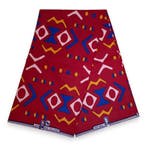 Afrikaanse stof - Rode Bogolan - 100% katoen - 1 yard, Hobby en Vrije tijd, Stoffen en Lappen, Ophalen of Verzenden, Nieuw