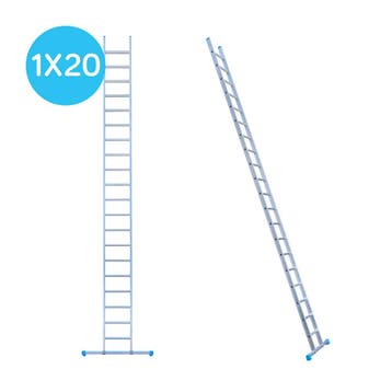 Eurostairs Ladder enkel recht 1x20 sporten, Doe-het-zelf en Verbouw, Ladders en Trappen, Verzenden, Nieuw, Ladder