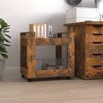 vidaXL Bureaukastje 60x45x60 cm bewerkt hout gerookt, Verzenden, Nieuw