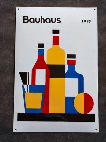 Bauhaus - enamel sign BAUHAUS Flaschen Bottles Emailschild