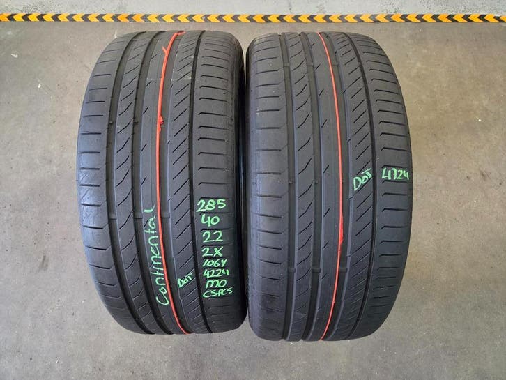 285/40/22 106Y MO CONTINENTAL ZOMERBANDEN 6MM PROFIEL 2X, Auto-onderdelen, Banden en Velgen, Overige maten, Erkend duurzaam, Zomerbanden