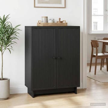 vidaXL Dressoir Zwart 66 x 34,5 x 90 cm Bewerkt hout, Verzenden, Nieuw, Overige houtsoorten, Minder dan 50 cm