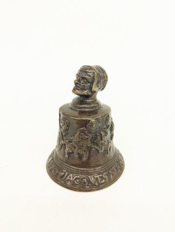 Beeldje - Bronzen bel - Brons, Antiek en Kunst