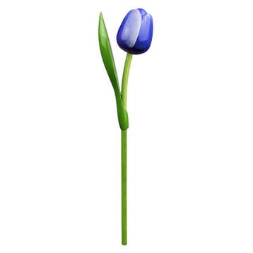 Houten tulp op steel 34 cm Delfts Blauw, Ophalen of Verzenden, Nieuw