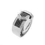 Leo Pizzo witgouden ring met witte en zwarte diamanten; 0..., Gebruikt, Overige kleuren, Ophalen of Verzenden, Kleiner dan 17