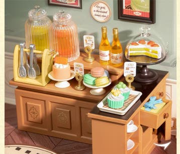 Robotime Super Store Sweet Sips Teas Bouwpakket DIY Knuts..., Verzenden, Nieuw