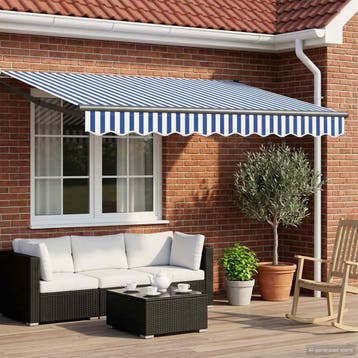 vidaXL Handbediende luifel met LEDs 3,5 x 2,5 m, Verzenden, Nieuw