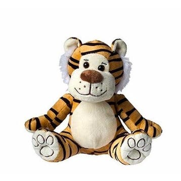 Pluche tijger knuffel - zittend - 21 cm - kraalogen, Verzenden, Nieuw
