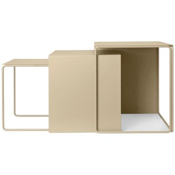 Ferm Living Cluster Tafels - Set Van 3 (cashmere) -, Overige materialen, Gebruikt, Scandinavisch, Ophalen of Verzenden