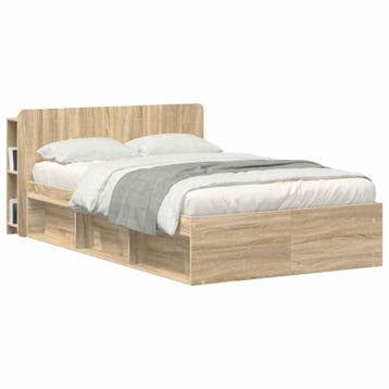 vidaXL Hoofdeinde kas met opslag Sonoma Bewerkt hout, Verzenden, Nieuw, Bruin, Hout