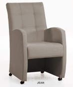 Eetkamerstoel Jean - eetkamerstoelen - Taupe, Nieuw, Stof
