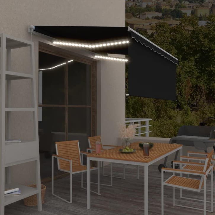 vidaXL Luifel handmatig uittrekbaar rolgordijn LED 3x2,5 m, Tuin en Terras, Zonneschermen, Nieuw, Verzenden