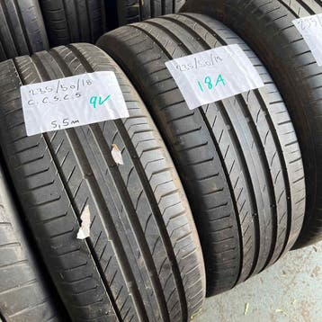 2 x Continental SportContact 5 235-50-18 Zomerbanden 5,5mm, 18 inch, Gebruikt, Ophalen of Verzenden, 235 mm
