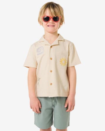 HEMA Kinderoverhemd crepe ecru van €19.99 voor €10 sale, Verzenden, Nieuw