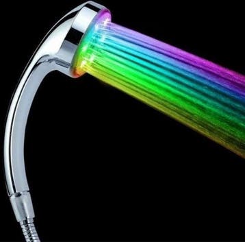 LED RGB 7 kleuren douche kop douchekop kleurendouche chroom, Verzenden, Nieuw