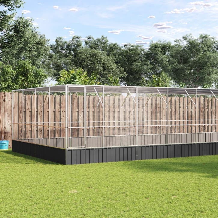 vidaXL Volière met verlengstuk 832x414x212 m staal, Dieren en Toebehoren, Overige Dieren-accessoires, Nieuw, Verzenden