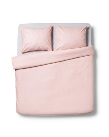 HEMA Dekbedovertrek 200x200/220cm flanel lijnen roze, Verzenden, Nieuw, Roze