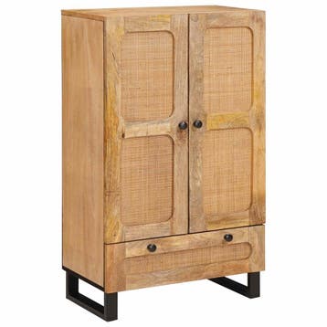 vidaXL Hoge kast met lade Bruin 40 x 33 x 110 cm Massief, Verzenden, Nieuw