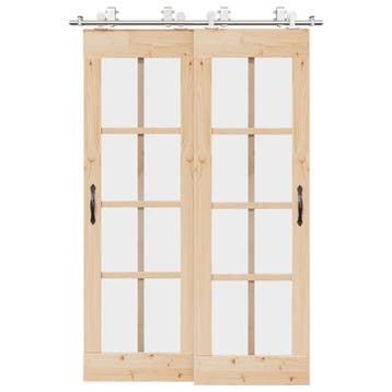 vidaXL Schuifdeur onderdelenset 183 cm roestvrij staal, Verzenden, Nieuw