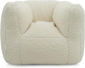 Fauteuiltje Beanbag Teddy cream white, Verzenden, Nieuw