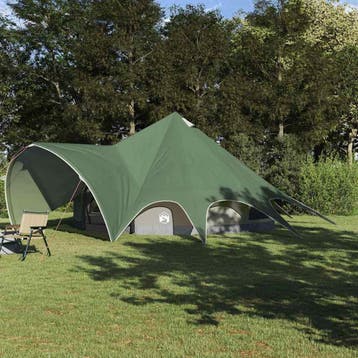 vidaXL Teepee Tent 9-Person 9-persoons Groen en Grijs, Verzenden, Nieuw, Tot en met 2