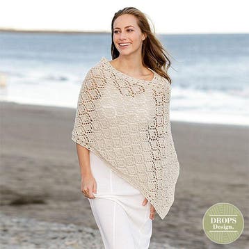 Patroon Gebreide Poncho Inayah met kantpatroon - Drops D, Ophalen of Verzenden, Nieuw