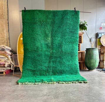 Marokkaanse Mrirt Groene Tapijt – Hoogwaardig Berbertapijt, Nieuw