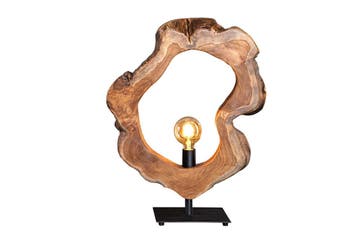 Tafellamp ORGANIC ARTWORK 55cm teakhout naturel - 44683, Ophalen of Verzenden, Nieuw