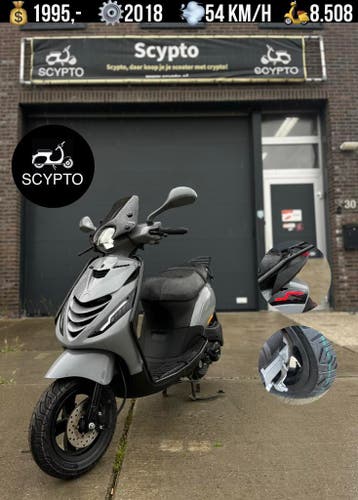 Piaggio Zip 4T 2V Full Option | Nardo Grey | 2018 | RDW Geke, Maximaal 45 km/u, Zip, Ophalen of Verzenden, Zo goed als nieuw